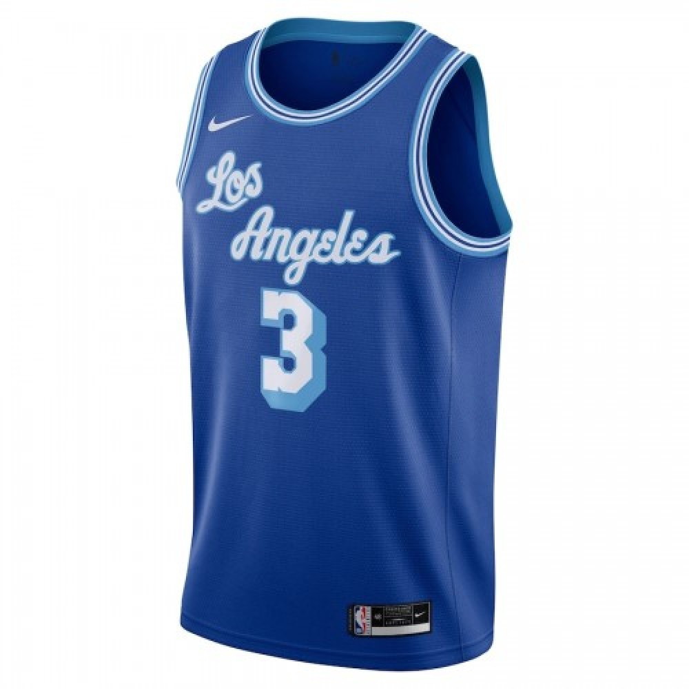 Men's Los Angeles Lakers Anthony Davis #3 Blue 20/21 Swingman Jersey Classic - second front view