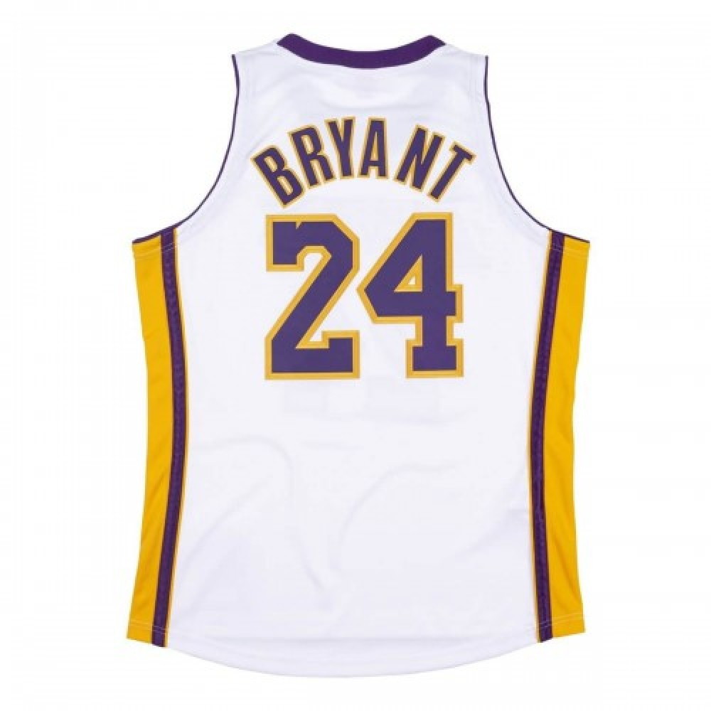 Men's Los Angeles Lakers Kobe Bryant #24 Throwback White 2009-10 Hardwood - second front view