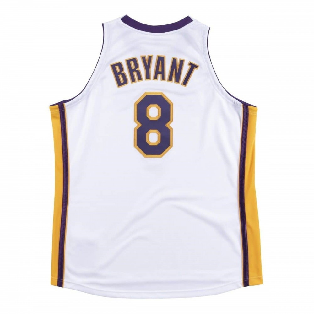 Men's Los Angeles Lakers Kobe Bryant #8 Throwback White 2003-04 Hardwood - second front view