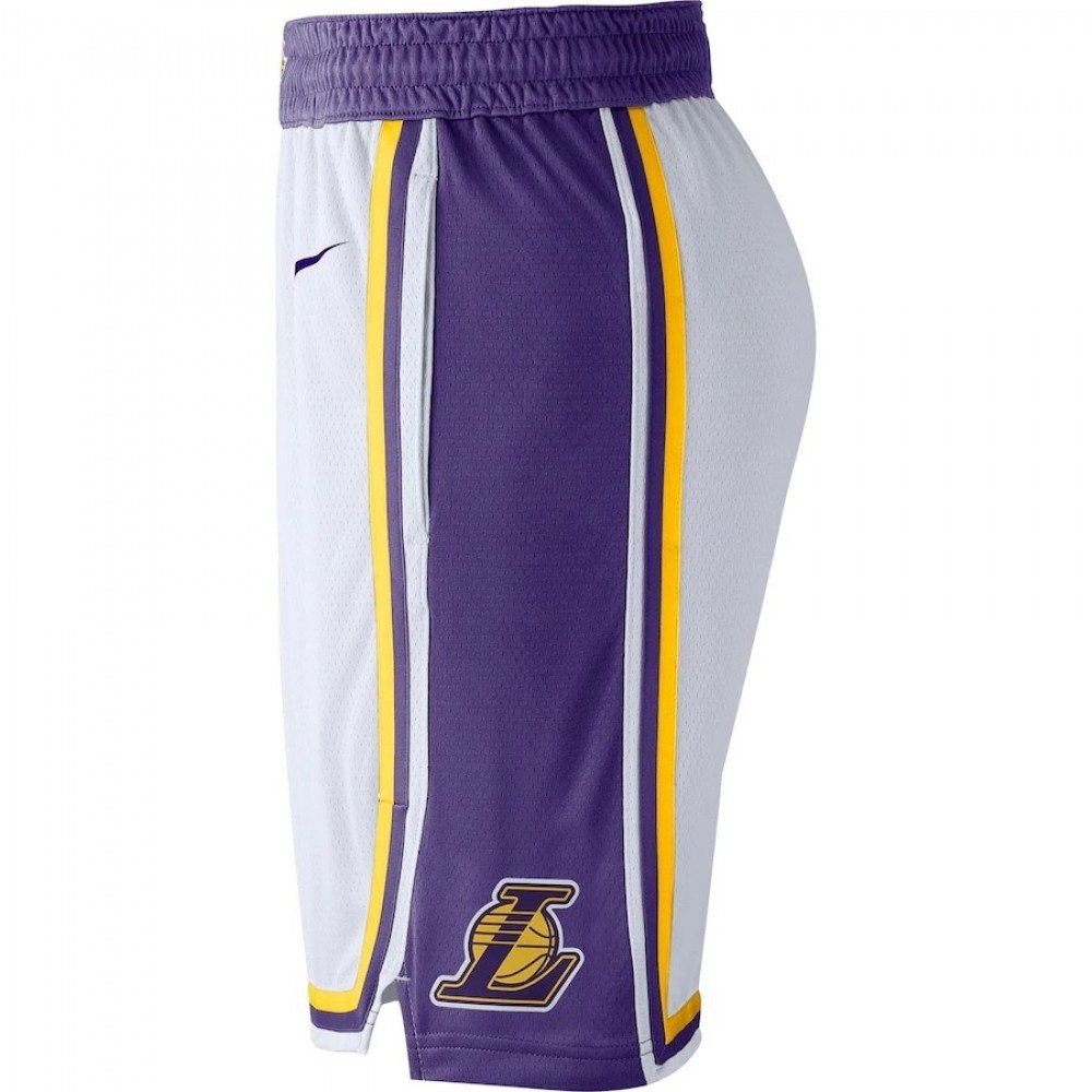 Men's Los Angeles Lakers White 2019/20 Swingman Short Association Edition - second front view