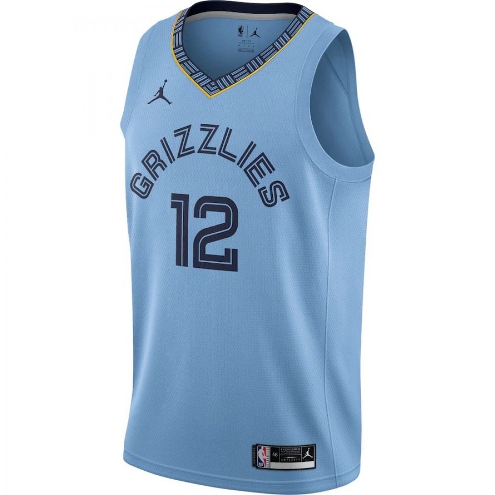 Men's Memphis Grizzlies Ja Morant Light Blue 2020/21 Swingman Jersey Statement - second front view