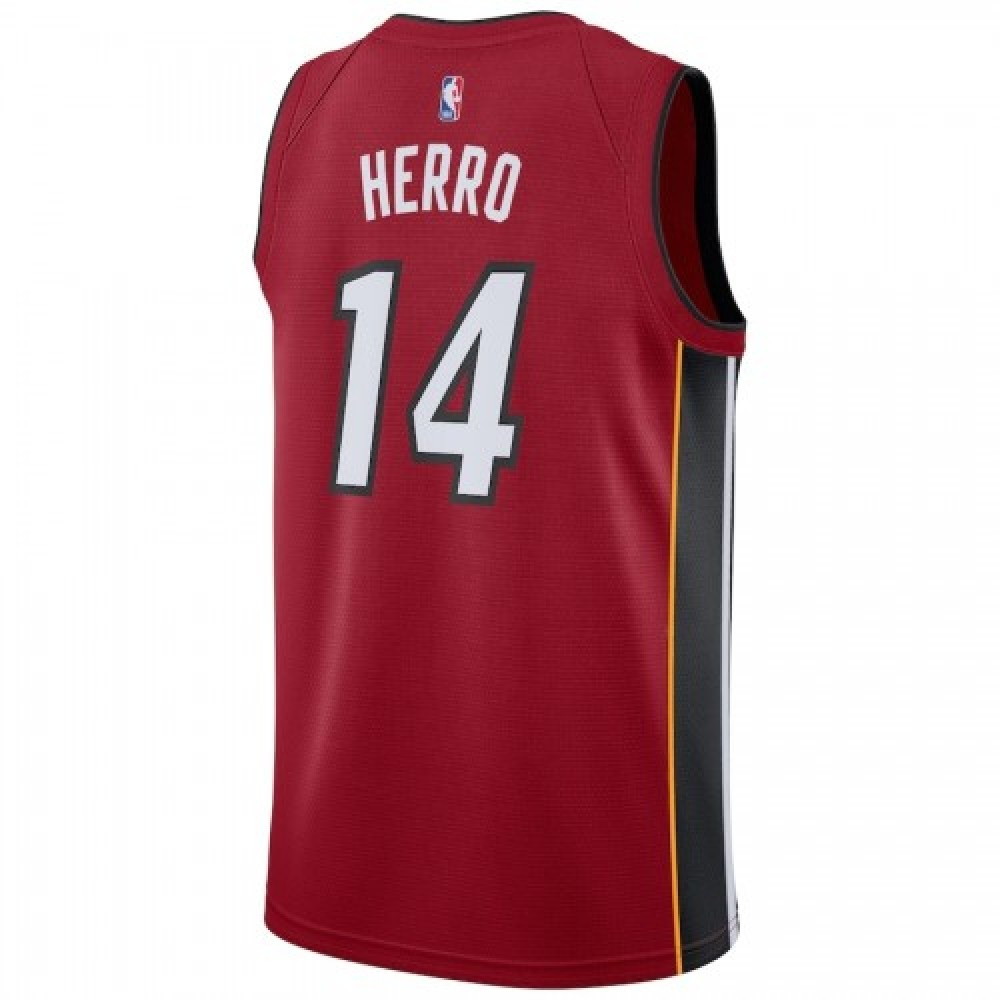 Men's Miami Heat Tyler Herro #14 Red 20/21 Swingman Player Jersey Statement Edition - back view