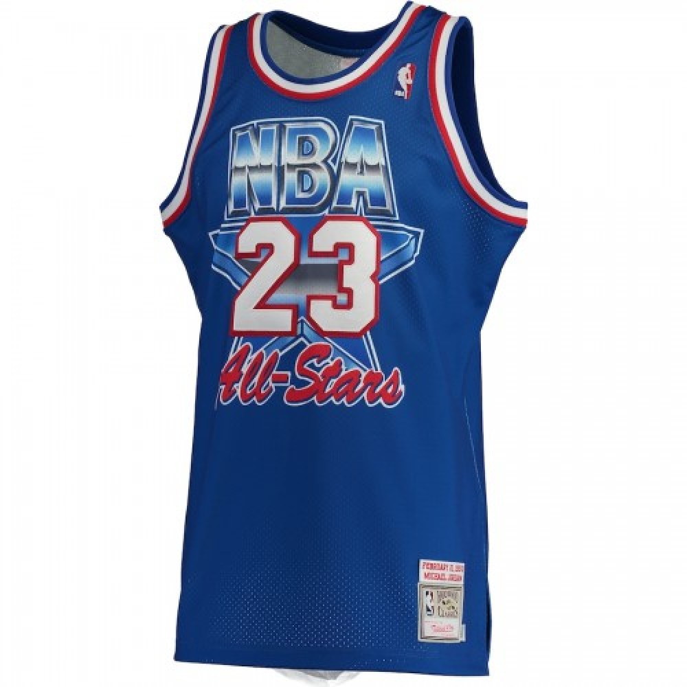 Men's Michael Jordan #23 Throwback Blue 1993 NBA All-Star Game Hardwood - second front view