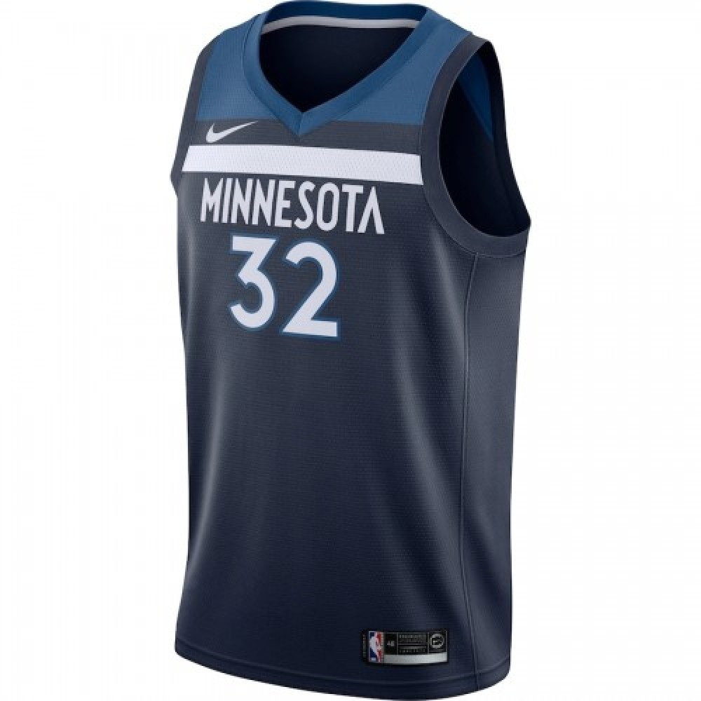 Men's Minnesota Timberwolves Karl-Anthony Towns #32 Navy Swingman Jersey Icon - second front view