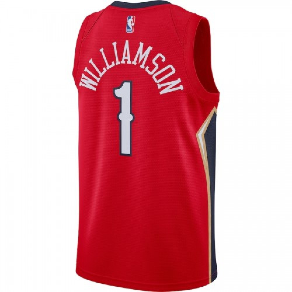 Men's New Orleans Pelicans Zion Williamson #1 Red 20/21 Jersey-Statement Edition - back view