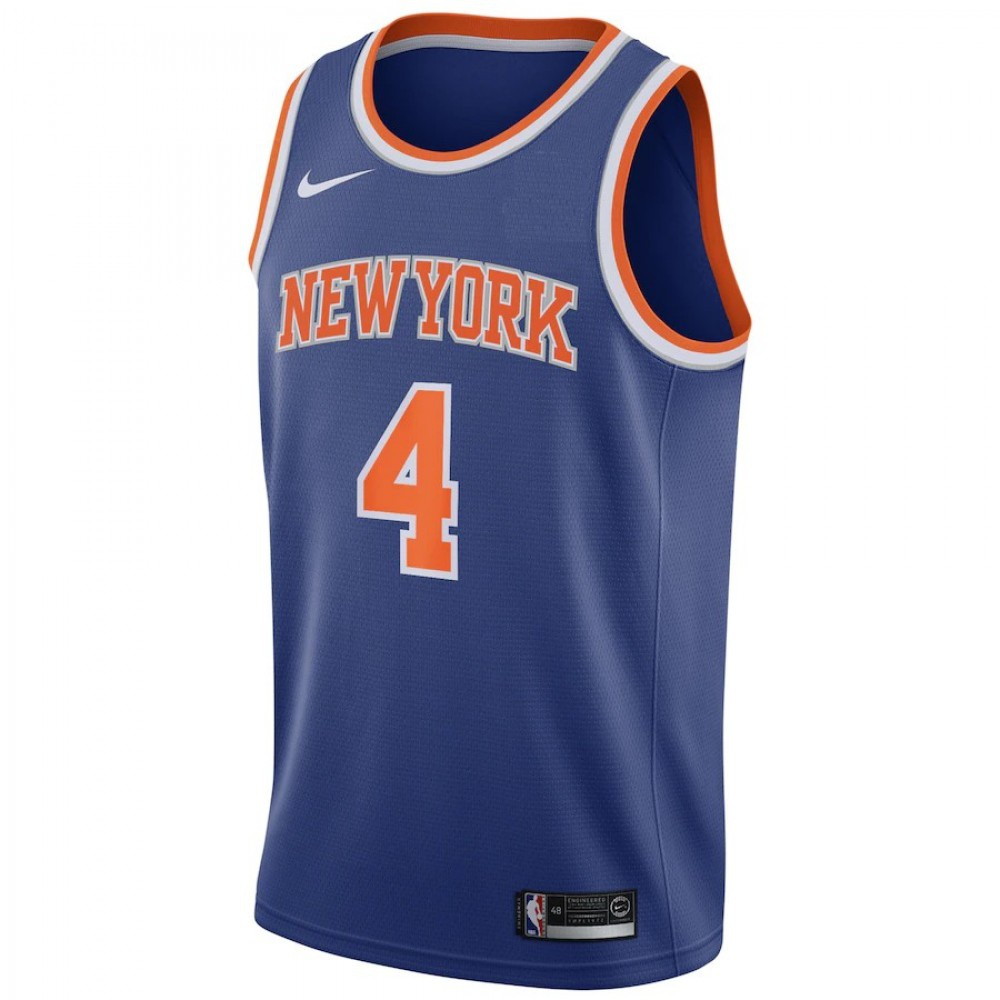 Men's New York Knicks Derrick Rose #4 Blue 2020/21 Swingman Jersey Icon Edition - second front view