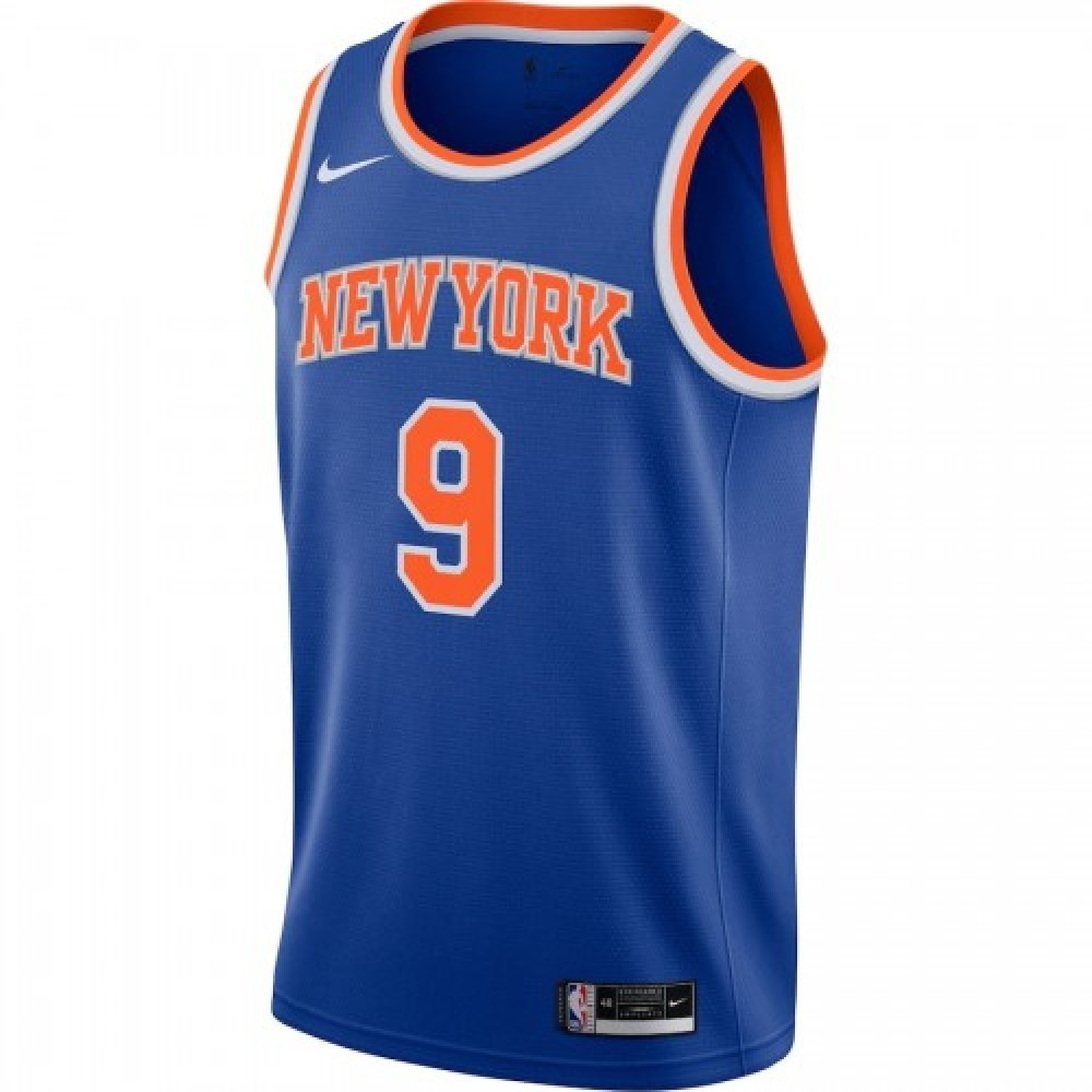 Men's New York Knicks RJ Barrett #9 Blue 2020/21 Swingman Jersey Icon Edition - second front view