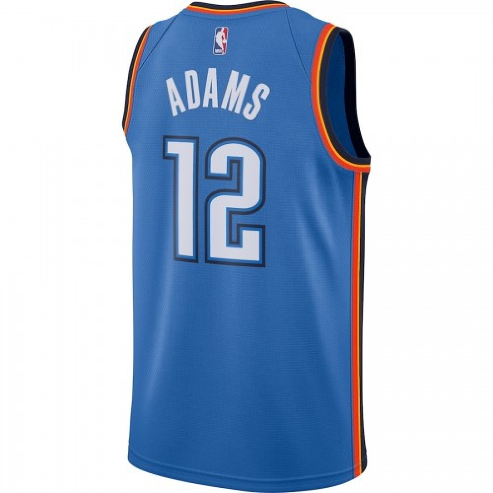 Men's Oklahoma City Thunder Steven Adams #12 Blue Swingman Jersey Icon Edition - back view
