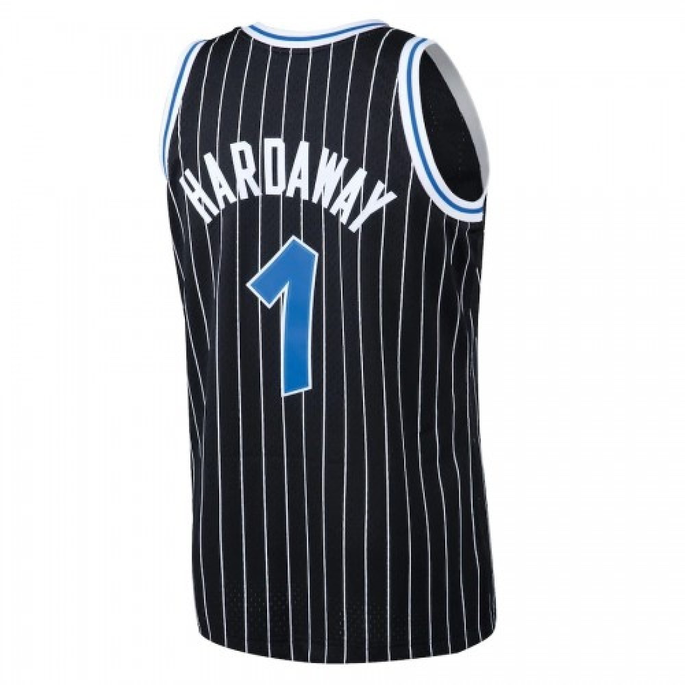 Men's Orlando Magic Anfernee Hardaway #1 Throwback Black 94-95 Hardwood Classics Jersey - back view