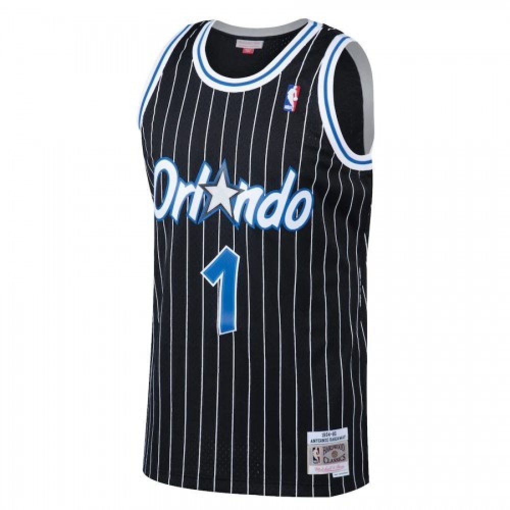Men's Orlando Magic Anfernee Hardaway #1 Throwback Black 94-95 Hardwood - second front view
