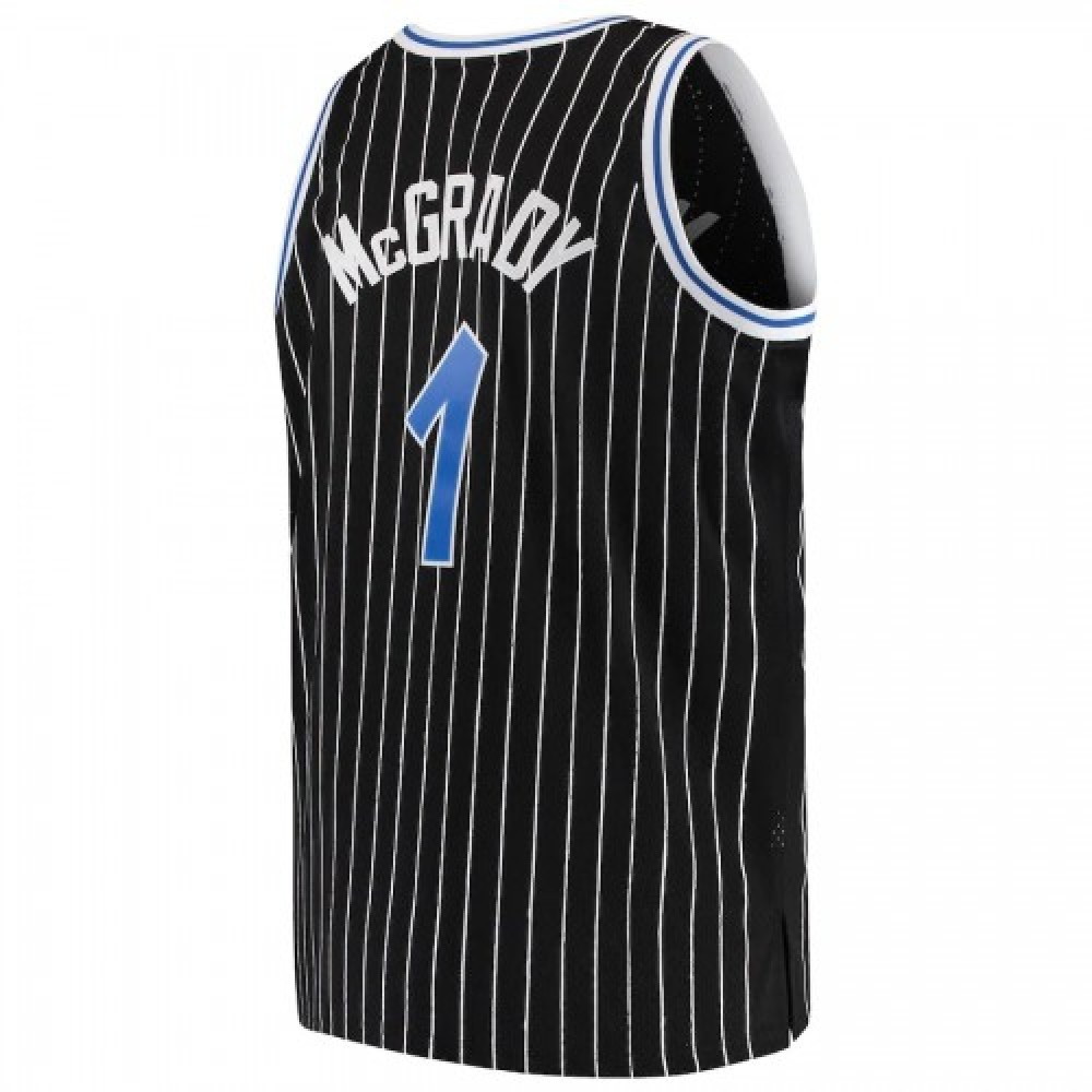 Men's Orlando Magic Tracy McGrady #1 Throwback Black 03-04 Hardwood Classics Jersey - back view