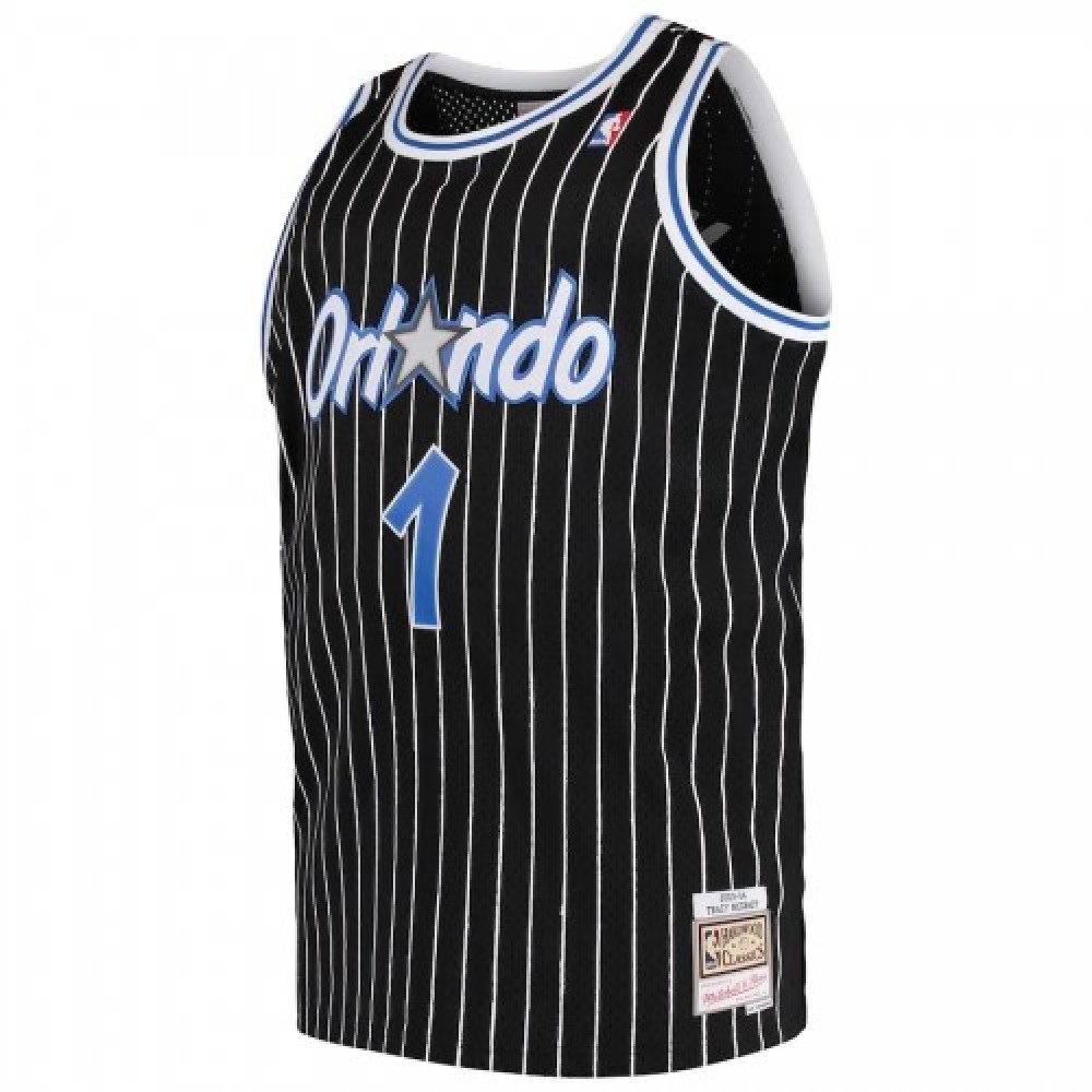 Men's Orlando Magic Tracy McGrady #1 Throwback Black 03-04 Hardwood Classics - second front view