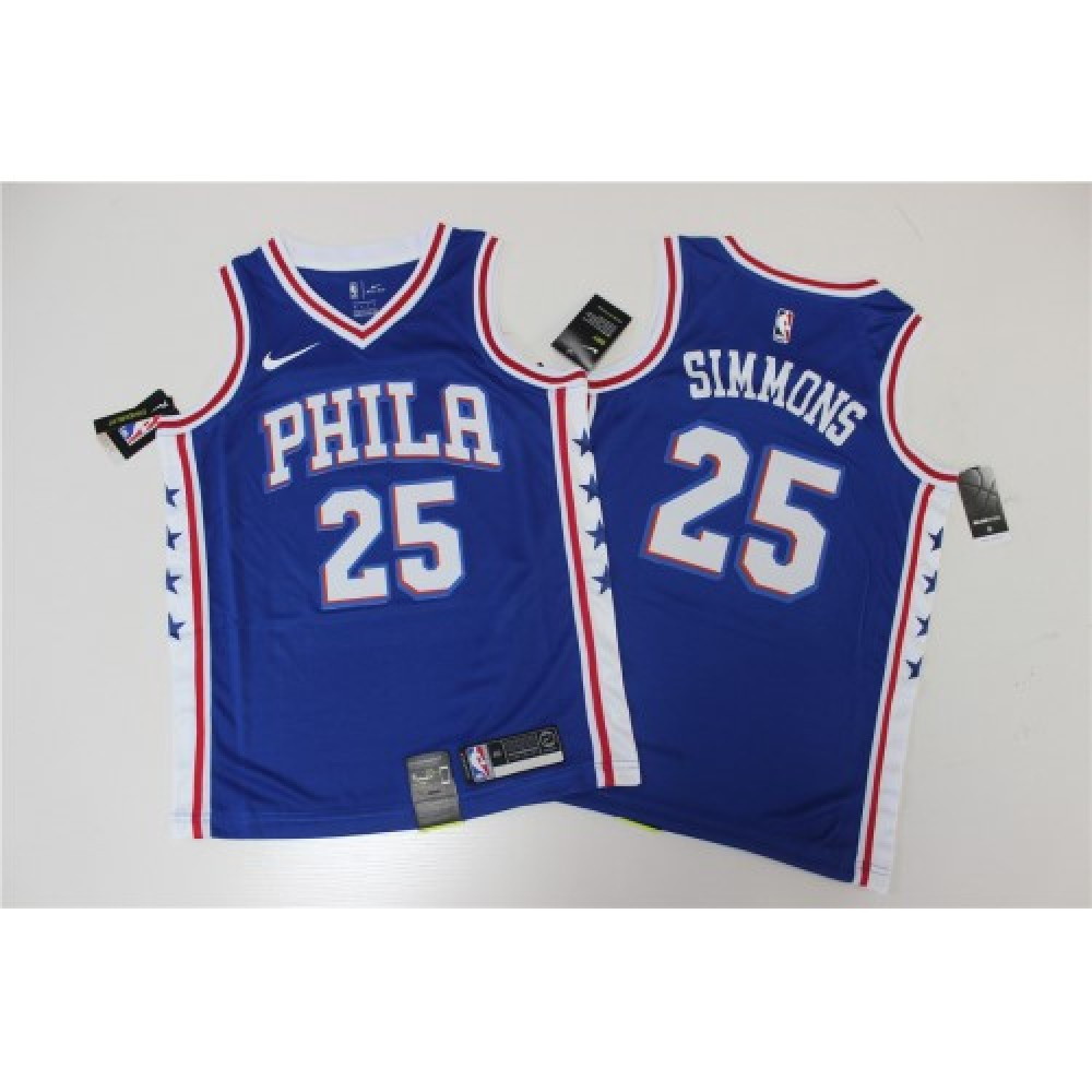 Men's Philadelphia 76ers Ben Simmons #25 Blue Swingman Jersey Icon Edition - second front view
