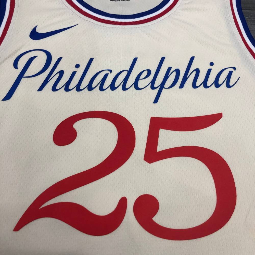 Men's Philadelphia 76ers Ben Simmons #25 White Swingman Jersey Icon Edition - second front view