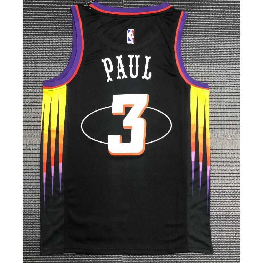 Men's Phoenix Suns Chris Paul #3 Black 2021/22 Swingman NBA Jersey-Mixtape Edition - back view