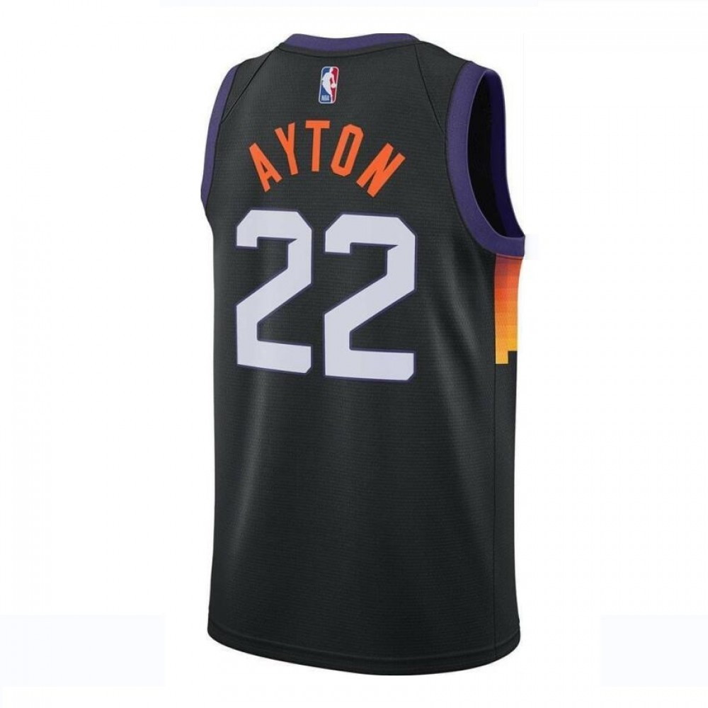 Men's Phoenix Suns DeAndre Ayton #22 Black 2021 Swingman Jersey City Edition - back view