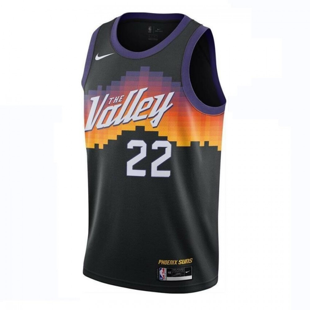 Men's Phoenix Suns DeAndre Ayton #22 Black 2021 Swingman Jersey City Edition - second front view