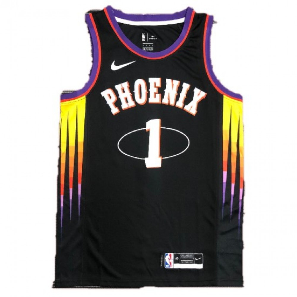 Men's Phoenix Suns Devin Booker #1 Black 2021/22 Swingman NBA Jersey-Mixtape Edition - front view