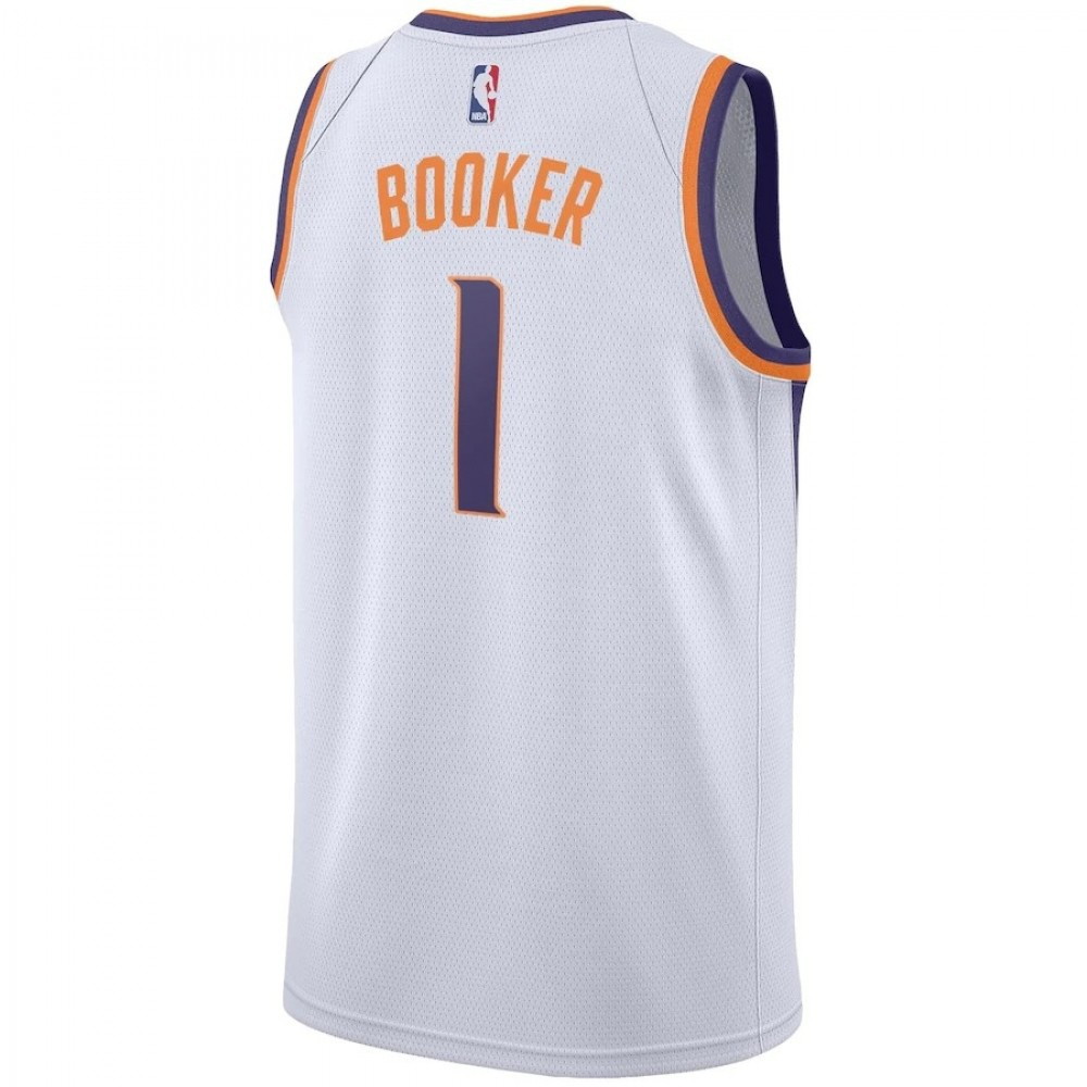 Men's Phoenix Suns Devin Booker #1 White 2019/20 Swingman Jersey Association Edition - back view