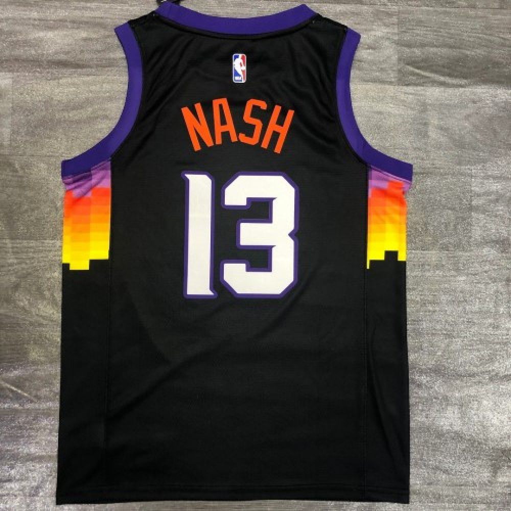 Men's Phoenix Suns Steve Nash #13 Black 2021 Swingman Jersey City Edition - second front view