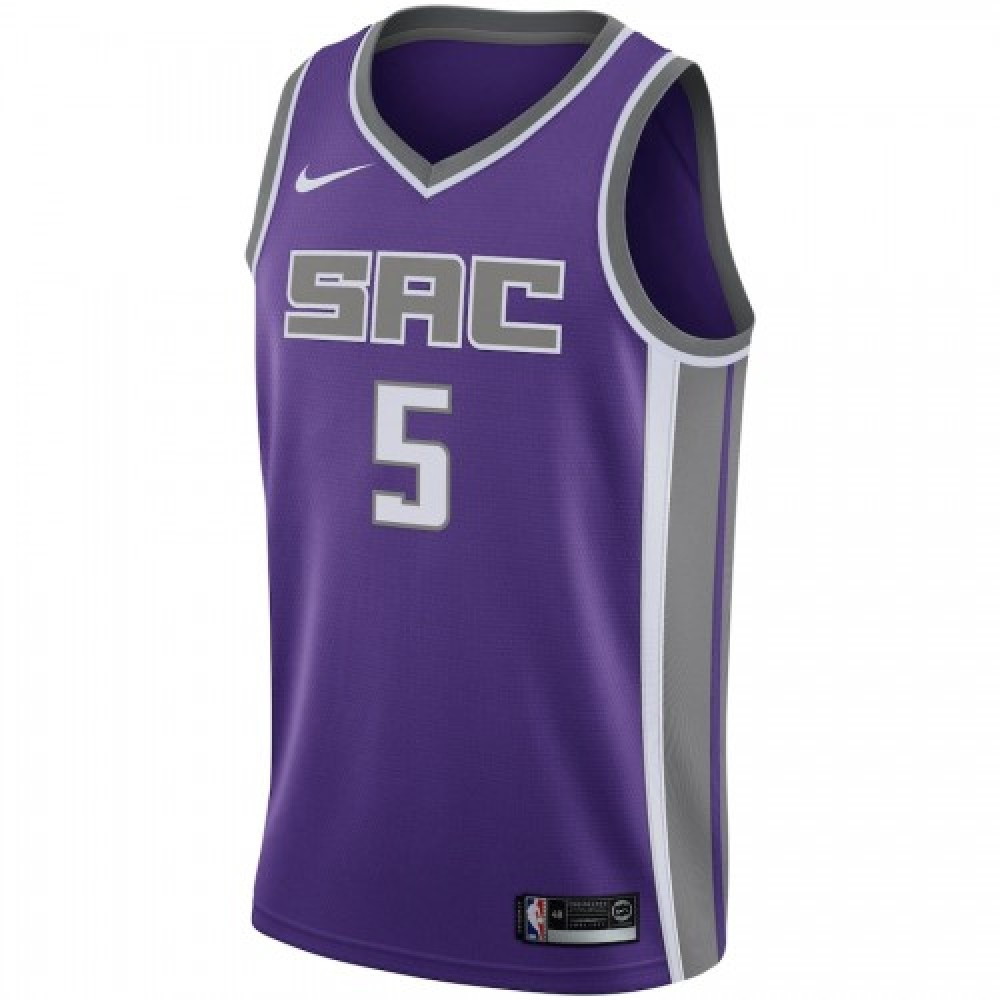 Men's Sacramento Kings De'Aaron Fox #5 Purple Swingman Jersey Icon Edition - second front view