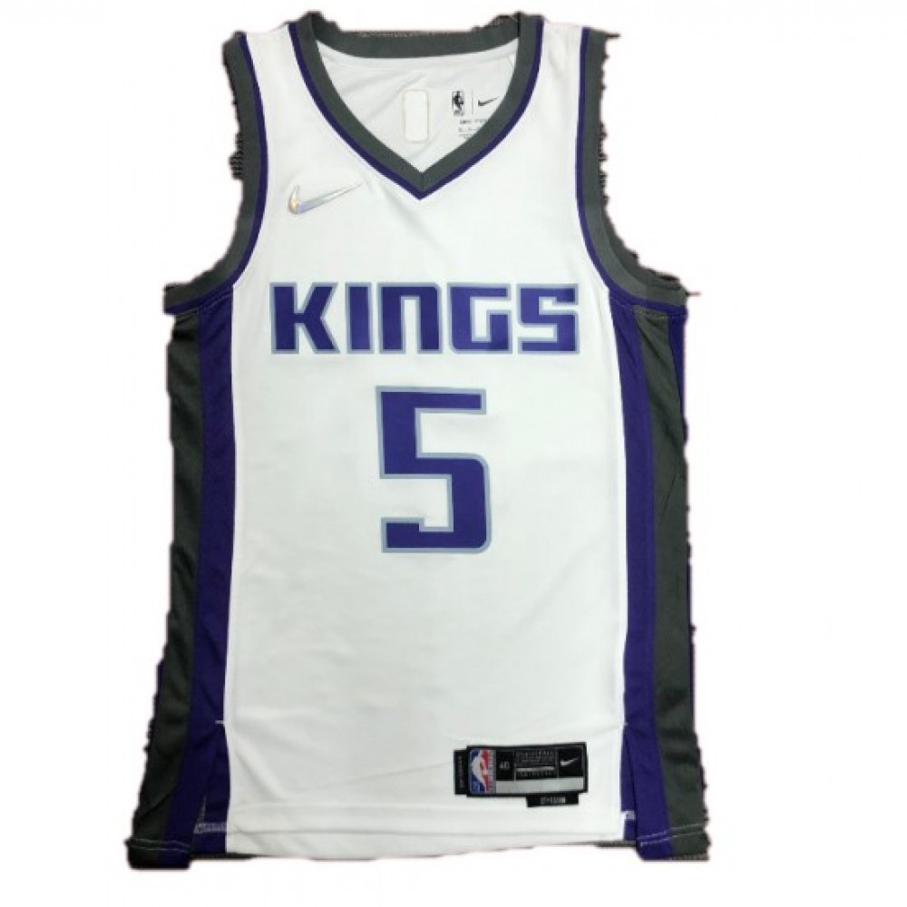 Men's Sacramento Kings De'Aaron Fox #5 White 2021/22 Swingman NBA Jersey Association - front view