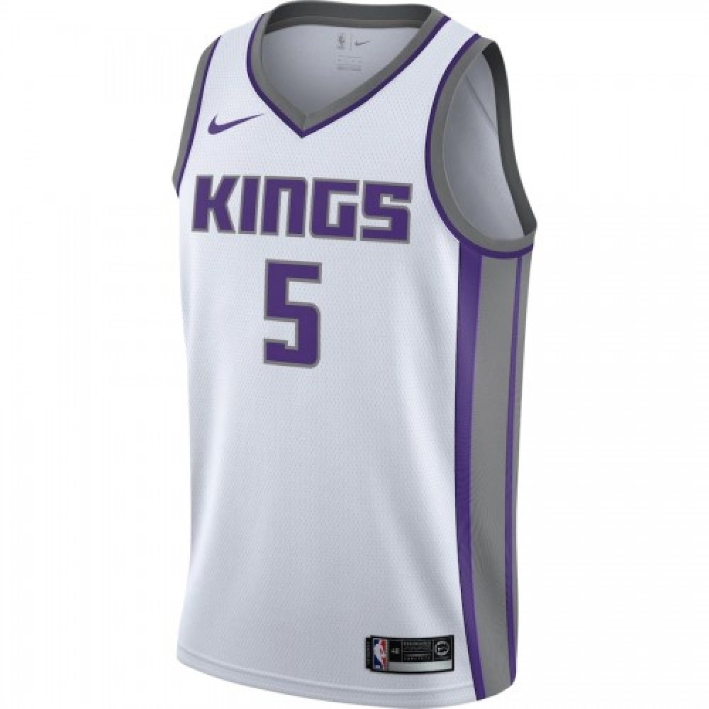 Men's Sacramento Kings De'Aaron Fox #5 White Swingman Jersey Association Edition - second front view