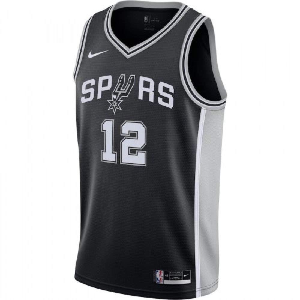 Men's San Antonio Spurs LaMarcus Aldridge #12 Black 2020/21 Swingman Jersey - second front view