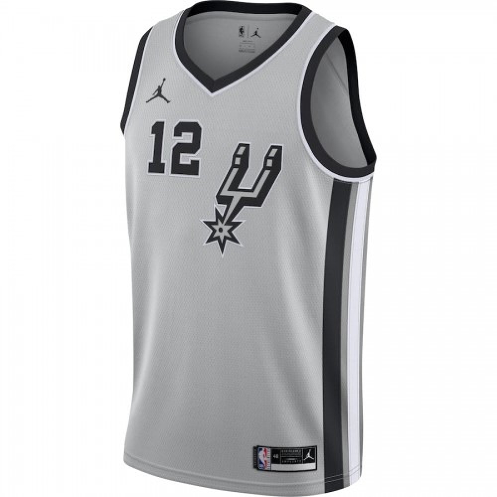 Men's San Antonio Spurs LaMarcus Aldridge #12 Silver 20/21 Swingman Jersey - second front view