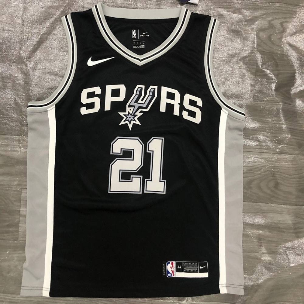 Men's San Antonio Spurs Tim Duncan #21 Black 2020/21 Swingman Jersey Icon Edition - back view