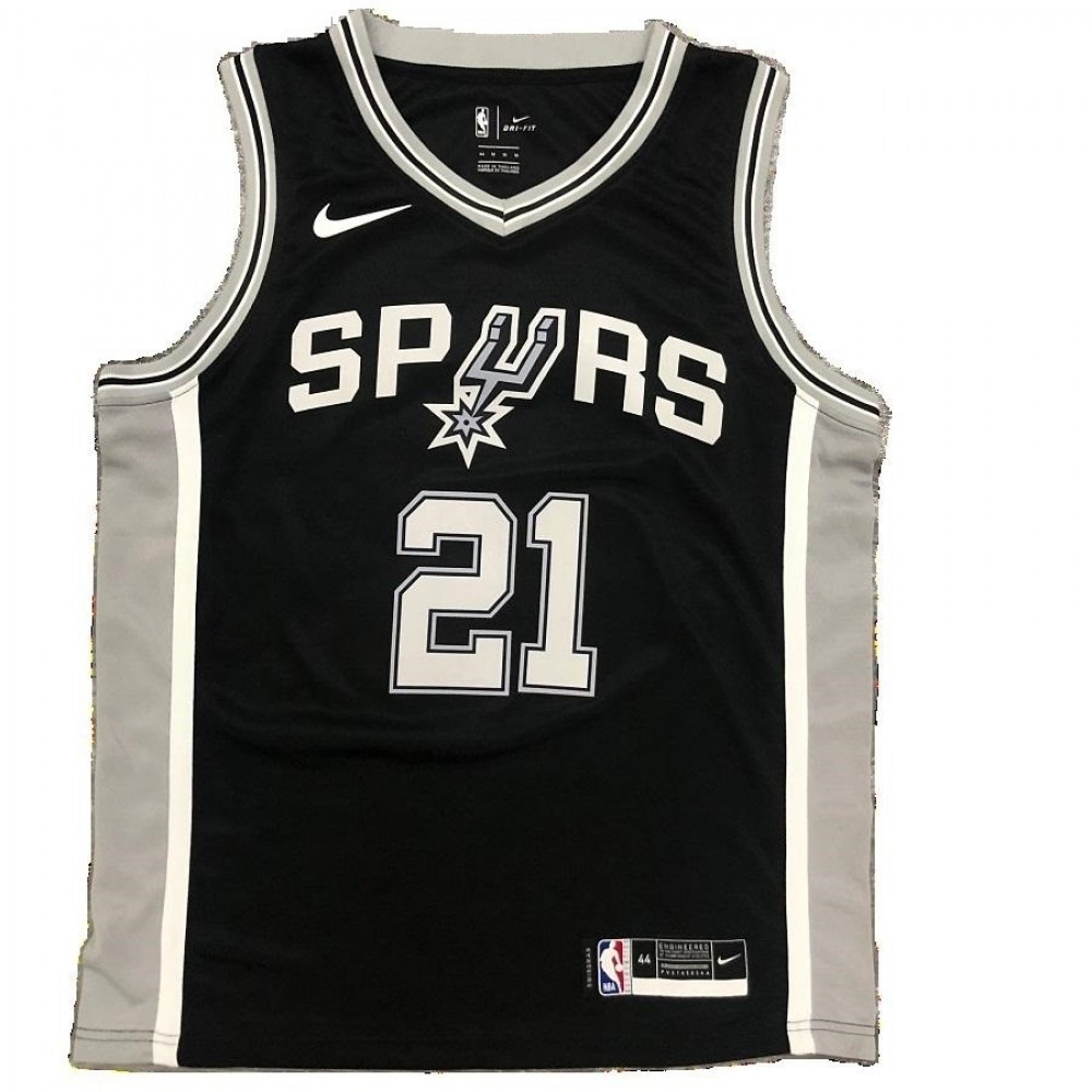 Men's San Antonio Spurs Tim Duncan #21 Black 2020/21 Swingman Jersey Icon - second front view