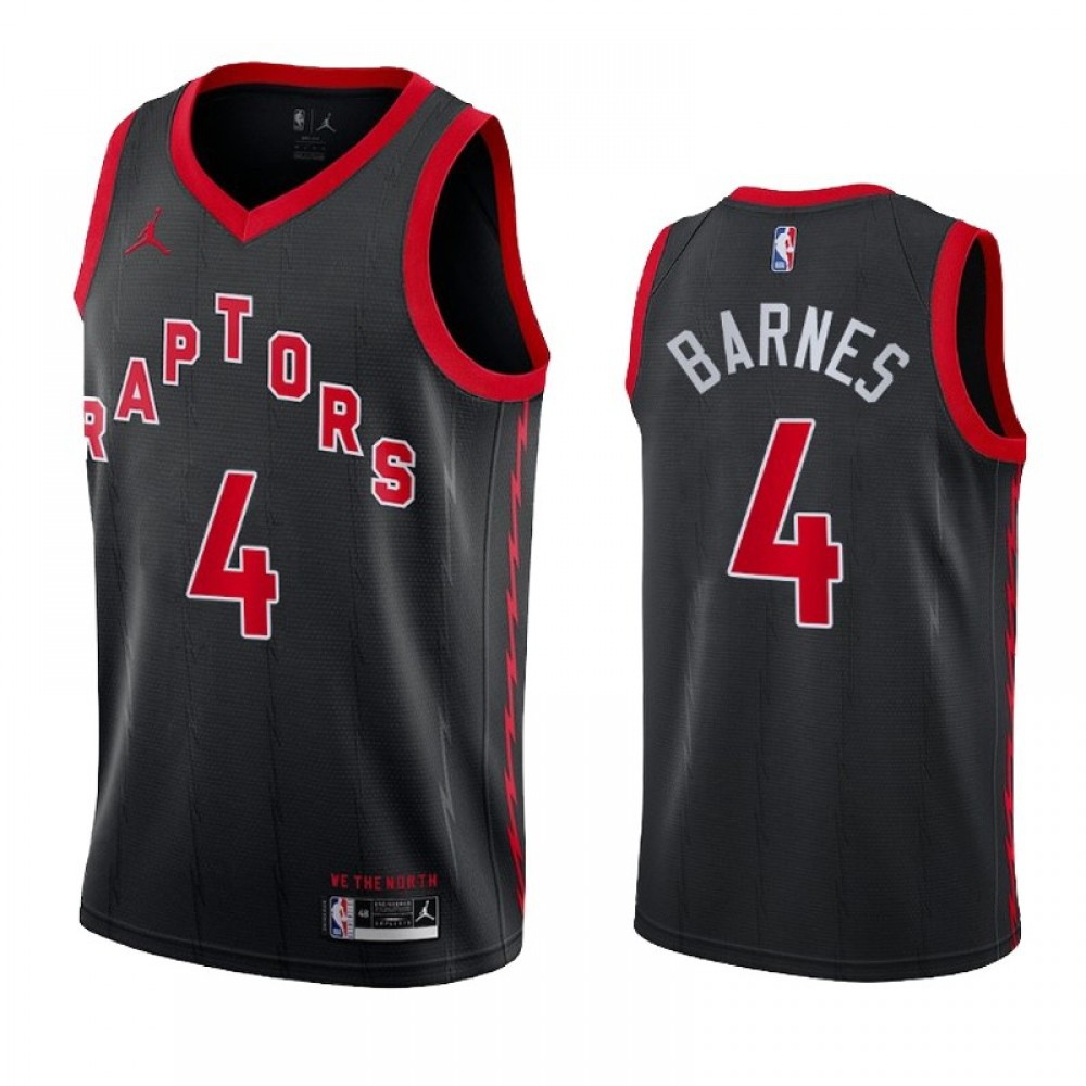 Men's Toronto Raptors Scottie Barnes #4 Black Swingman NBA Jersey Statement Edition - front view