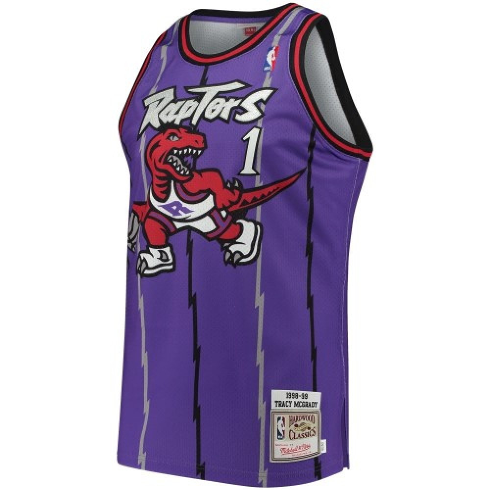 Men's Toronto Raptors Tracy McGrady #1 Throwback Purple 98-99 Hardwood Classics - second front view