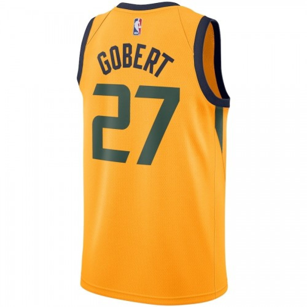 Men's Utah Jazz Rudy Gobert #27 Gold Fan Version Swingman Jersey Statement Edition - back view