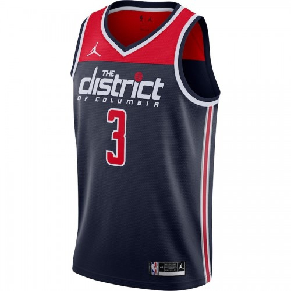 Men's Washington Wizards Bradley Beal #3 Navy 2020/21 Swingman Jersey Statement - second front view