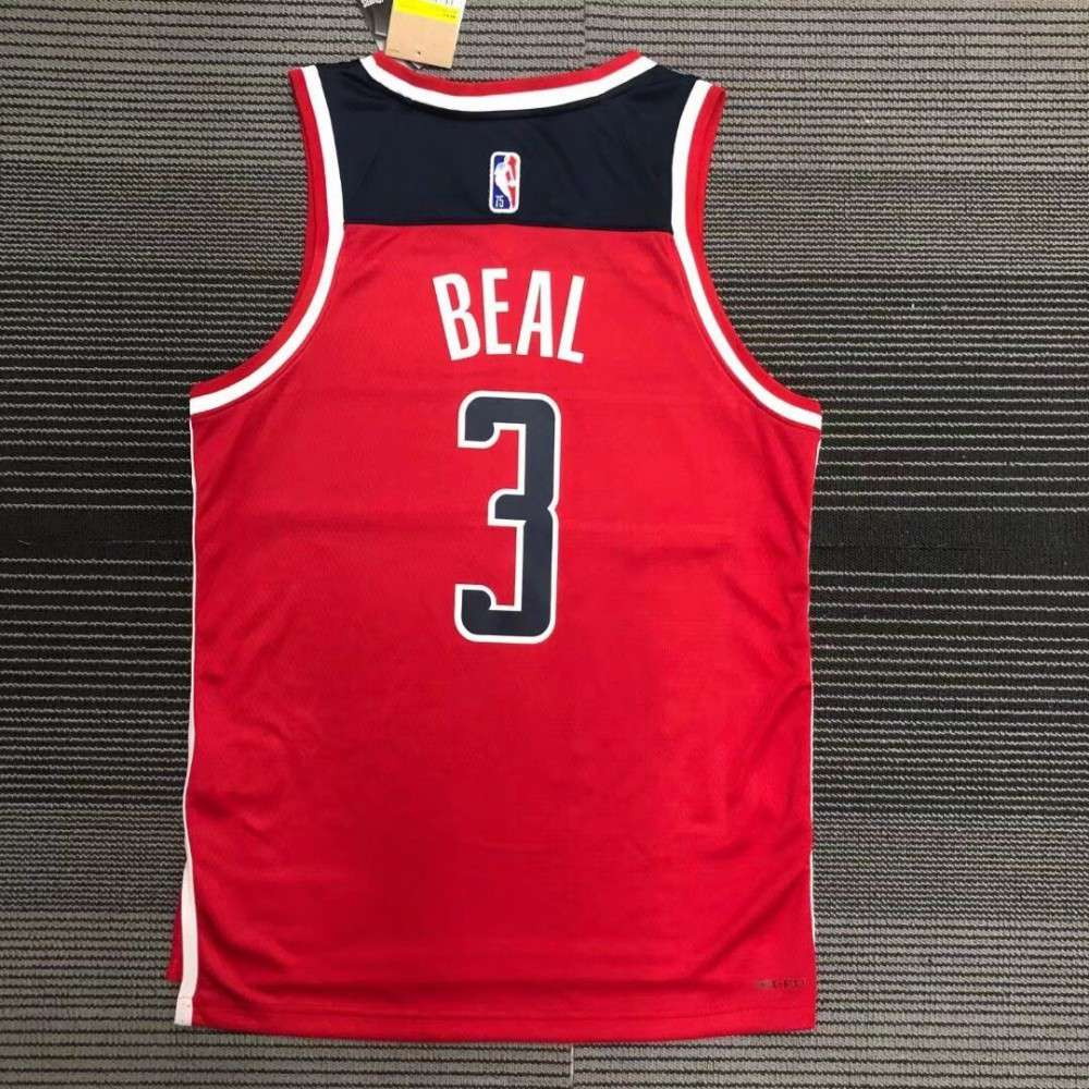 Men's Washington Wizards Bradley Beal #3 Red 2021/22 Swingman NBA Jersey Icon Edition - back view