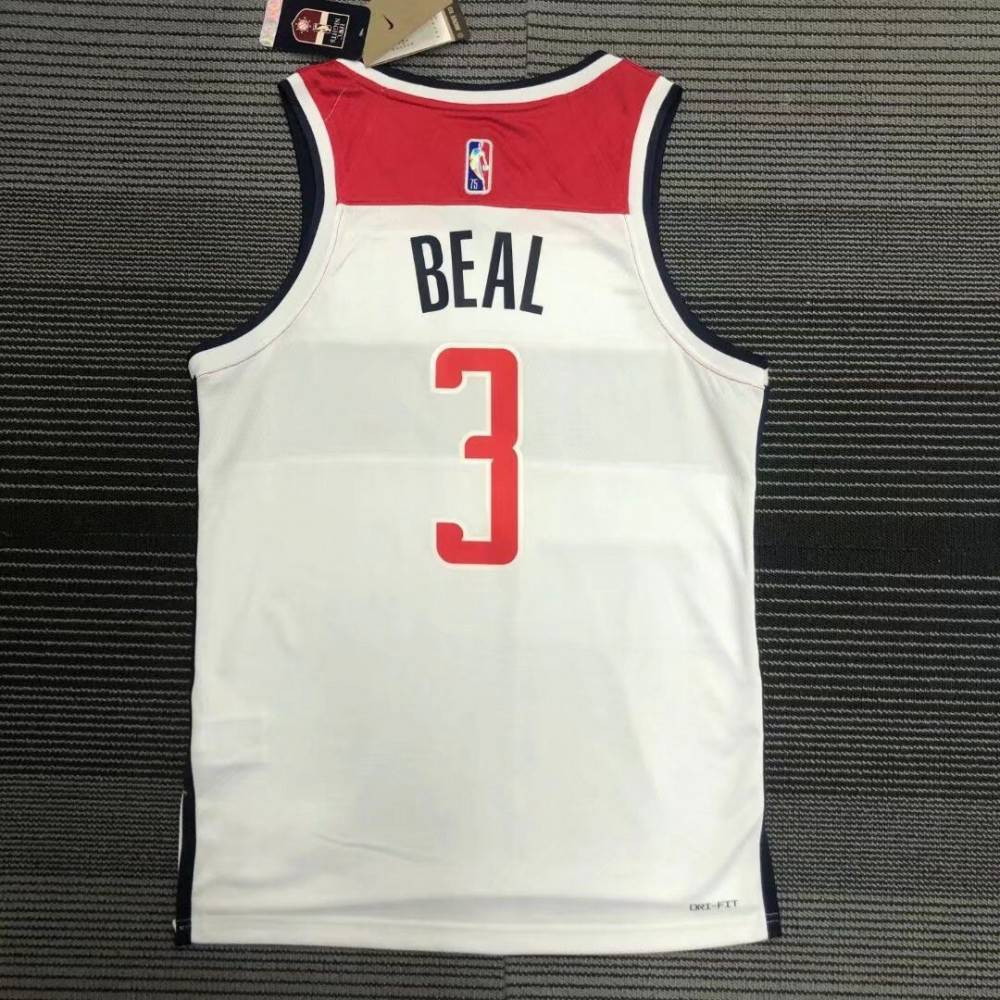 Men's Washington Wizards Bradley Beal #3 White 21/22 Swingman NBA Jersey Association - back view