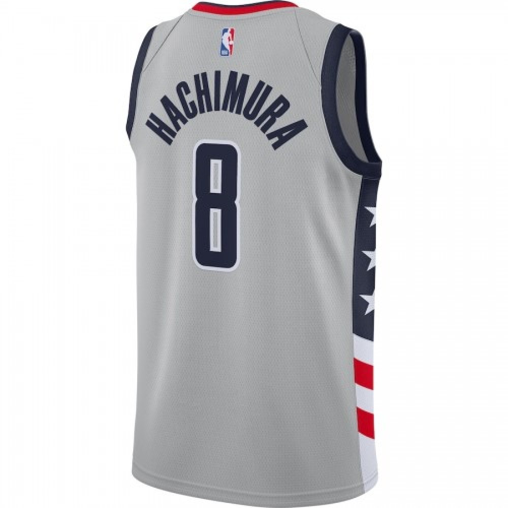 Men's Washington Wizards Rui Hachimura #8 Gray 2020/21 Swingman Player Jersey – City - back view
