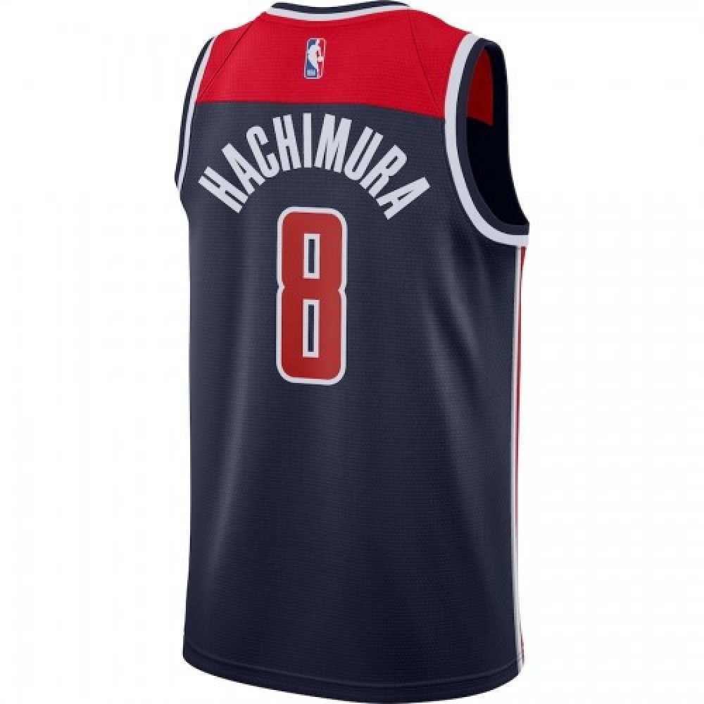 Men's Washington Wizards Rui Hachimura #8 Navy 2020/21 Jersey Statement Edition - back view
