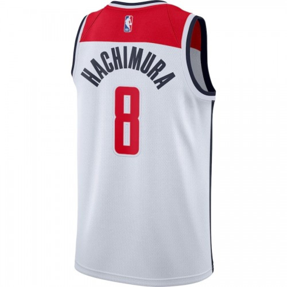 Men's Washington Wizards Rui Hachimura #8 White 2020/21 Swingman Jersey Association - back view