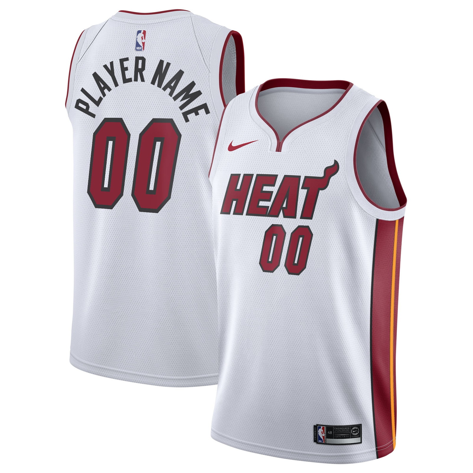 Miami Heat 2020/21 Swingman Custom Jersey Association Edition White - front and back view