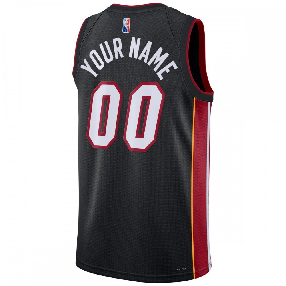 Miami Heat 2021/22 Diamond Swingman Custom Jersey Icon Edition Black - back view