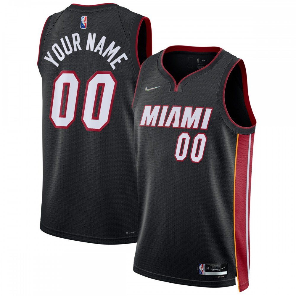 Miami Heat 2021/22 Diamond Swingman Custom Jersey Icon Edition Black - front view