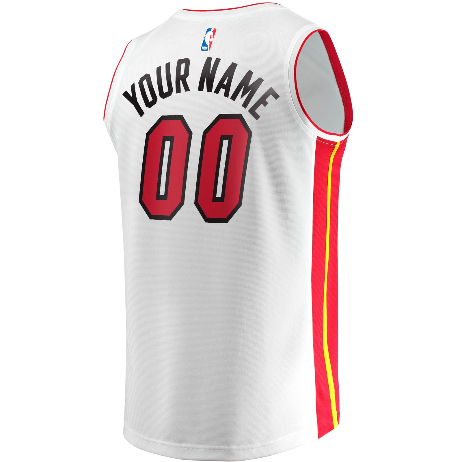 Miami Heat Fast Break Custom Fan Version Jersey Association Edition White - back view