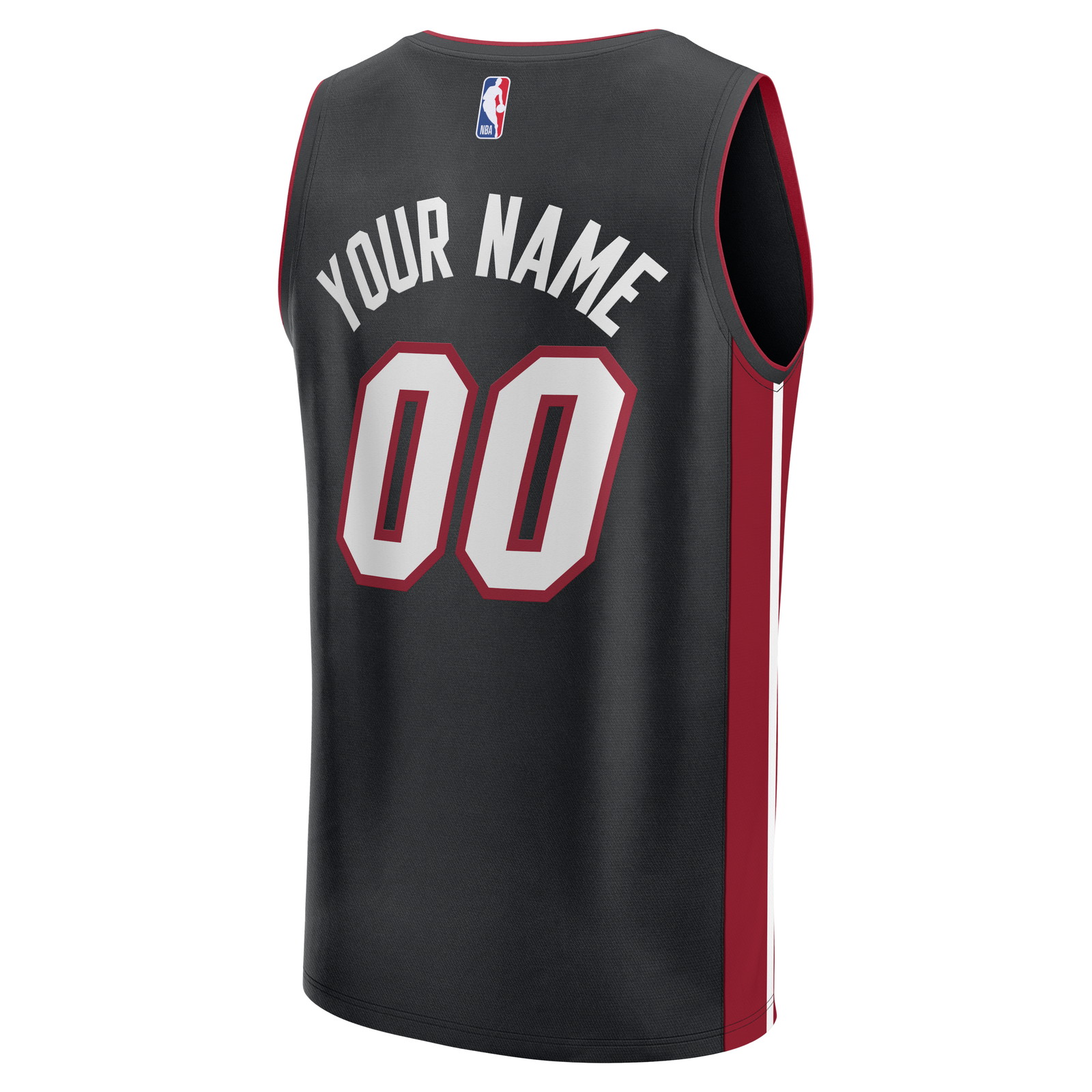 Miami Heat Fast Break Custom Jersey Icon Edition Black - back view