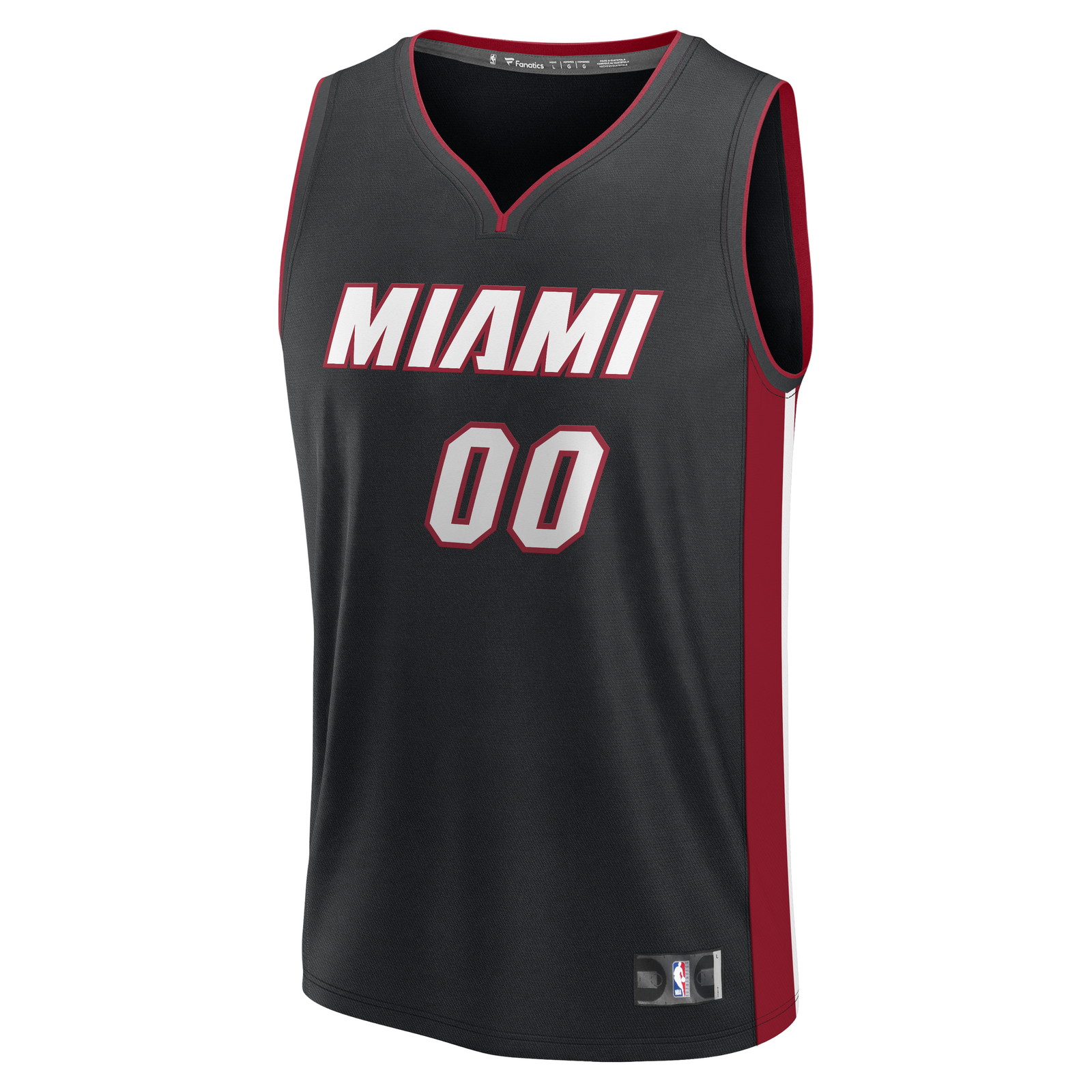 Miami Heat Fast Break Custom Jersey Icon Edition Black - front view