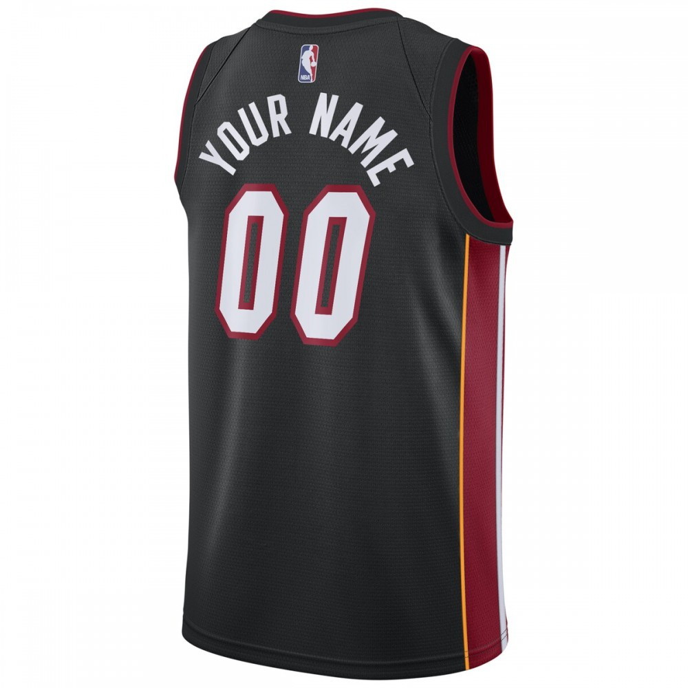 Miami Heat Swingman Custom Jersey Black Icon Edition - back view
