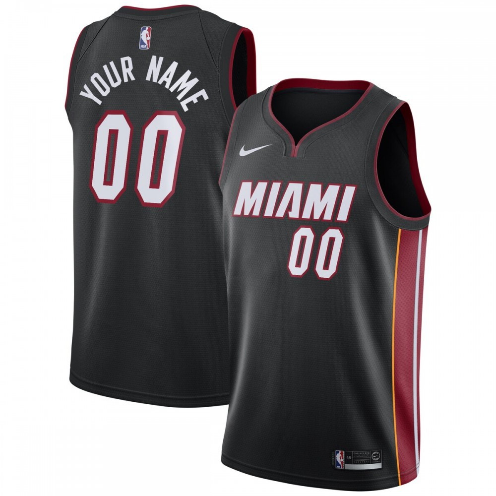 Miami Heat Swingman Custom Jersey Black Icon Edition - front view
