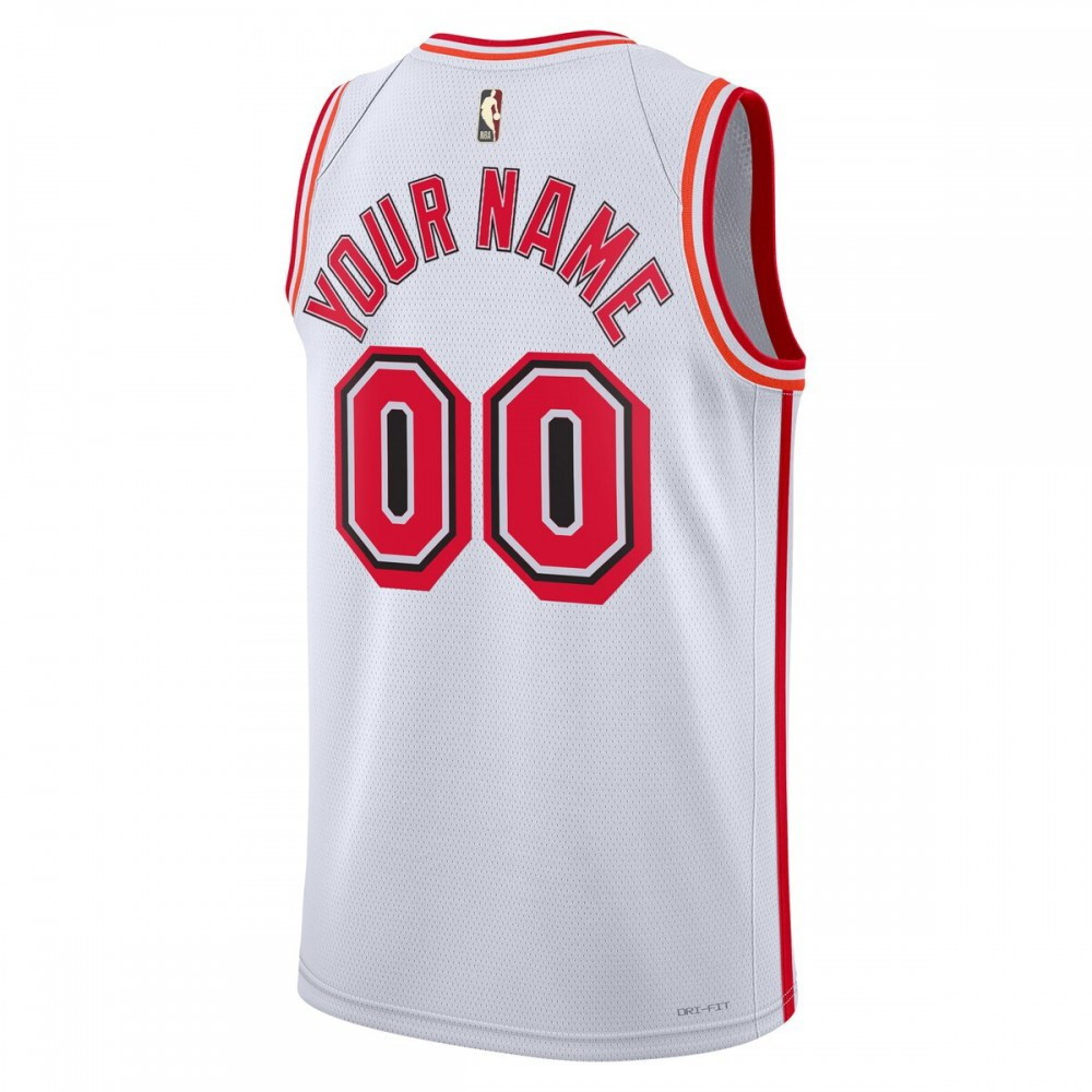 Miami Heat Unisex 2022/23 Custom Swingman Jersey Classic Edition White - back view