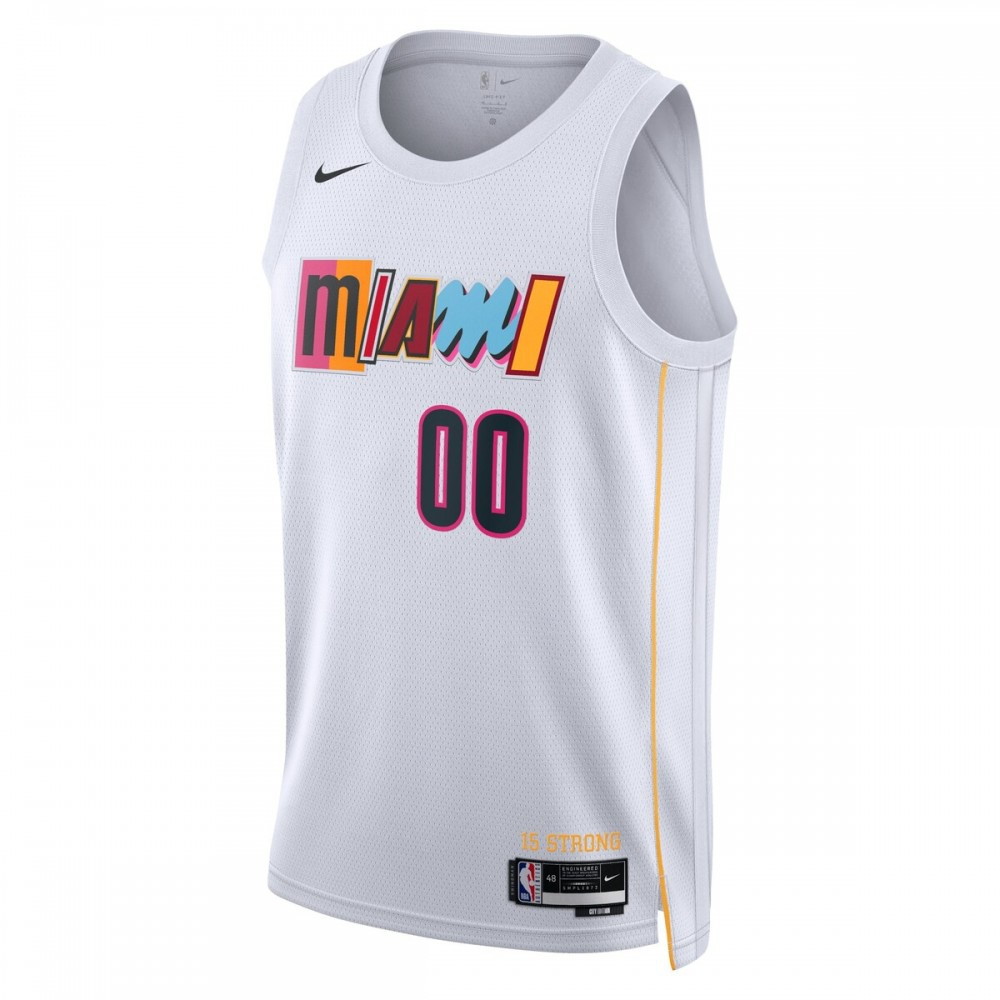Miami Heat Unisex 2022/23 Swingman Custom Jersey City Edition White - second front view